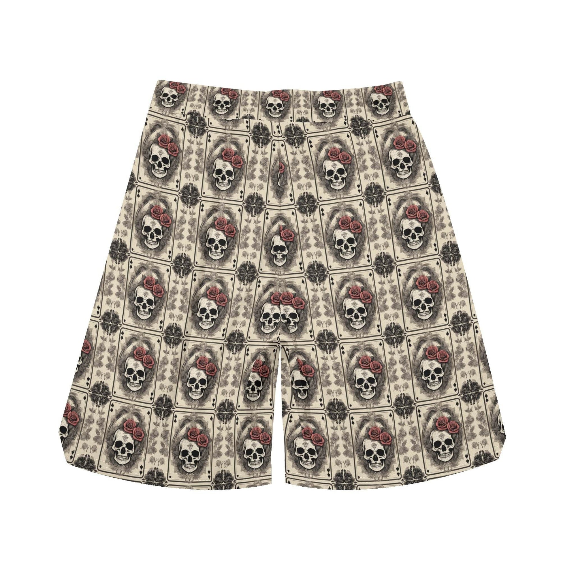 Men's Skull of Spades Mesh Shorts Sea Life Swim Trunks - DeRose Seasonal