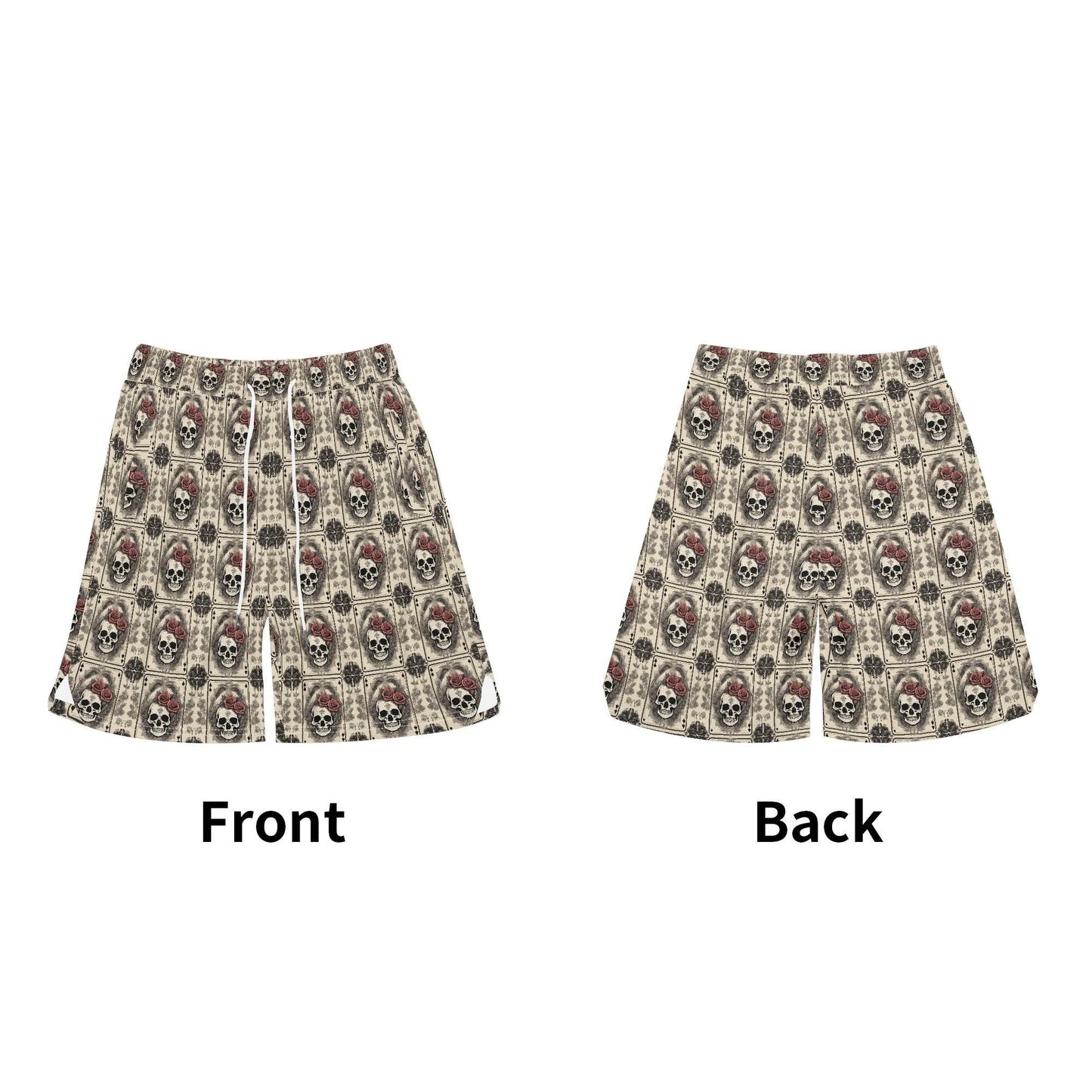 Men's Skull of Spades Mesh Shorts Sea Life Swim Trunks - DeRose Seasonal