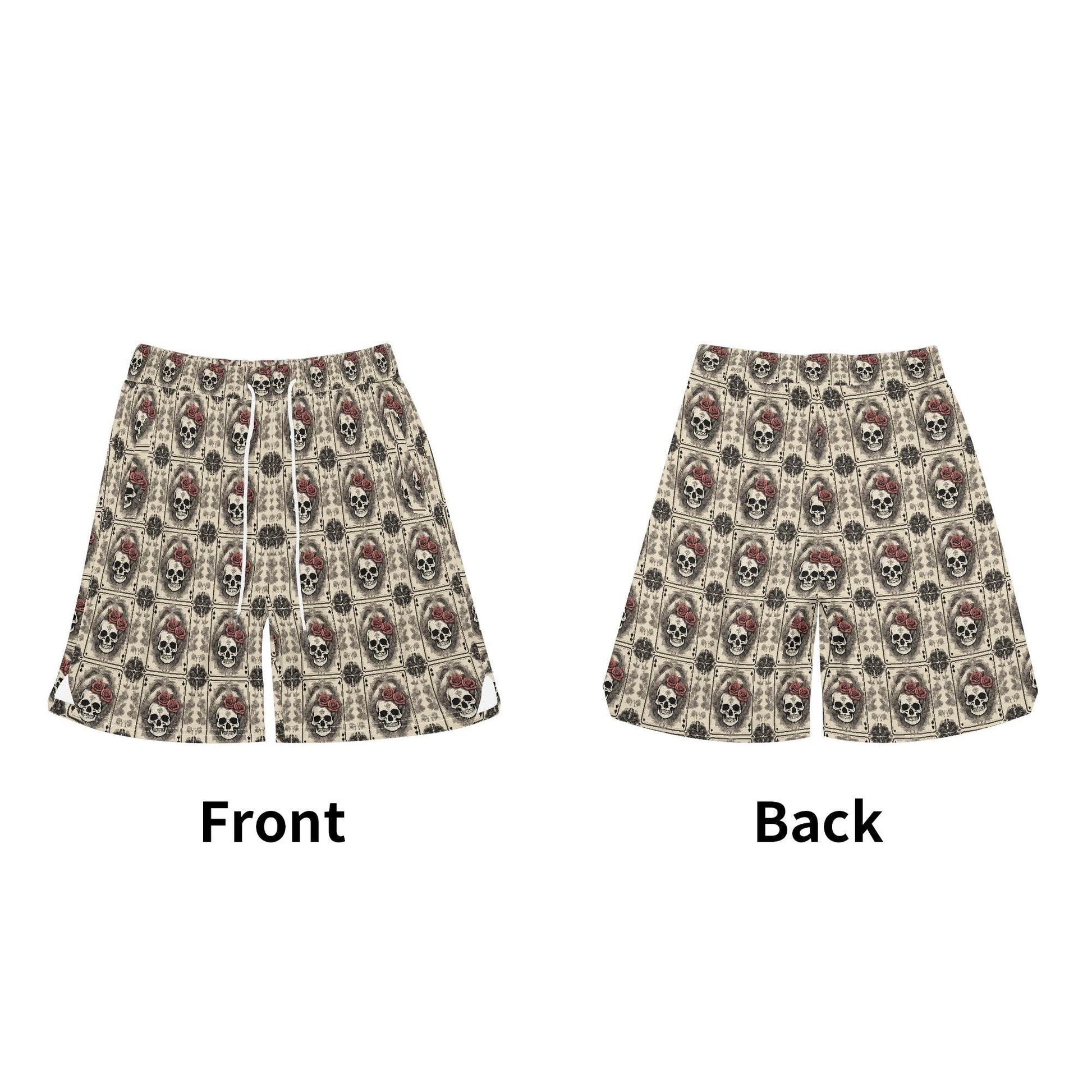 Men's Skull of Spades Mesh Shorts Sea Life Swim Trunks - DeRose Seasonal