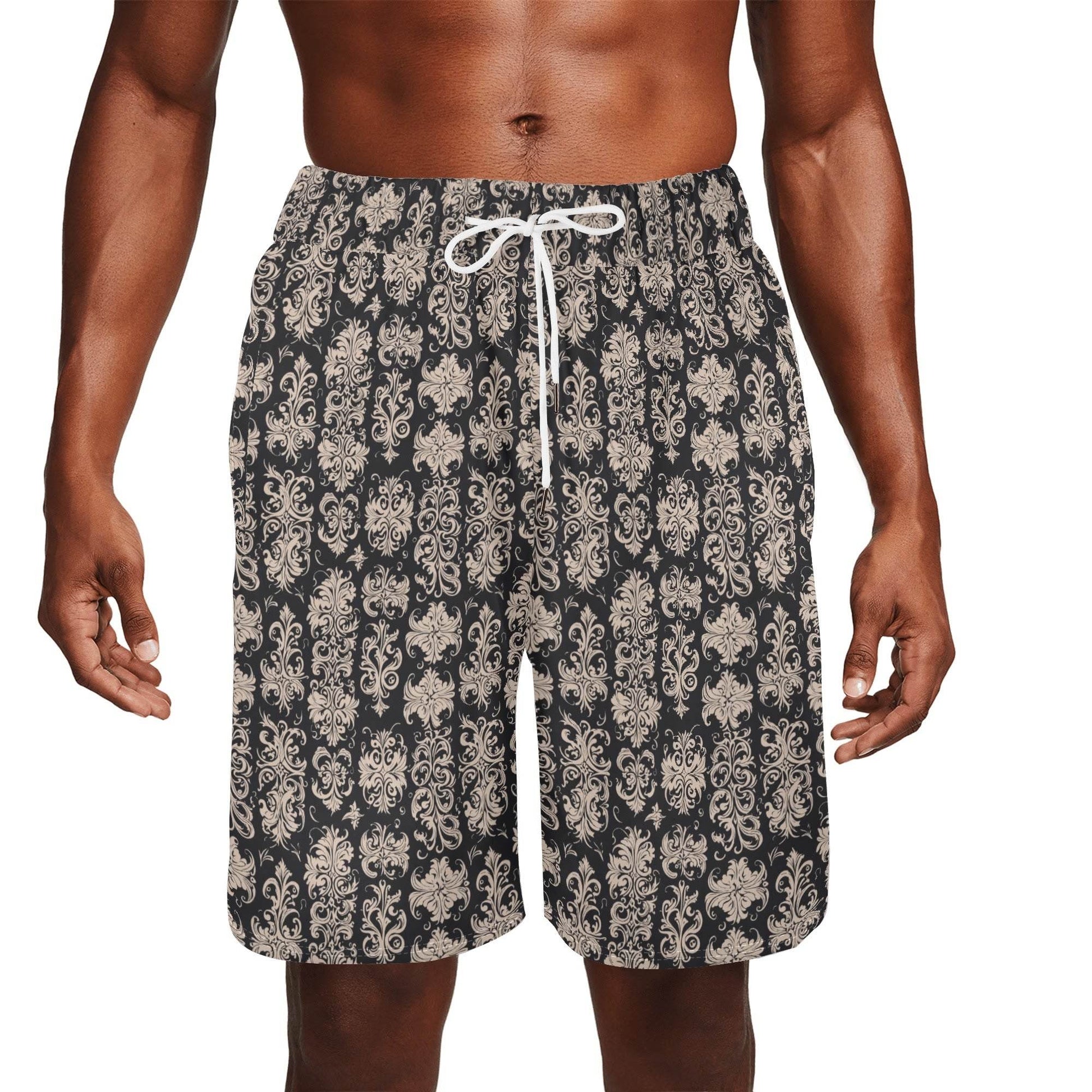 Men's Gothic Emblem Mesh Shorts Sea Life Swim Trunks - DeRose Seasonal