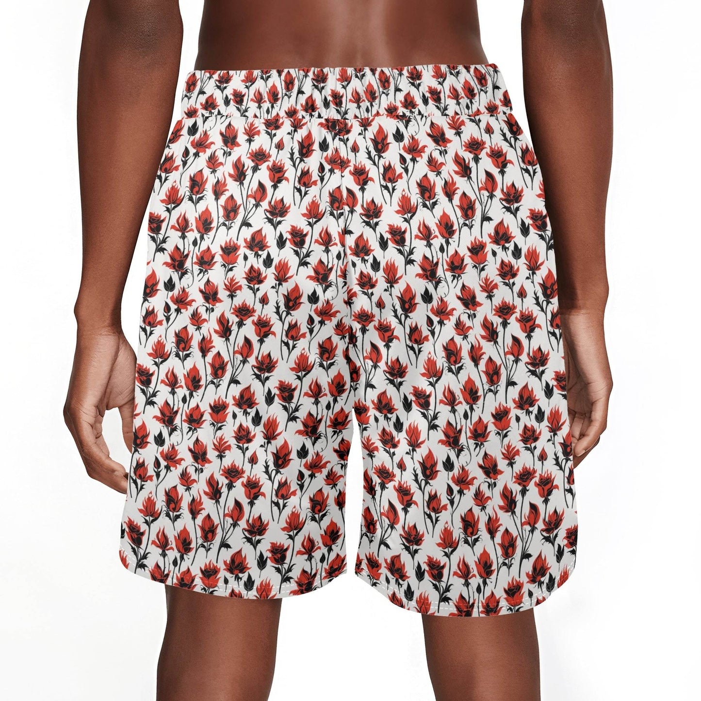 Men's Floral Fire Mesh Shorts Sea Life Swim Trunks - DeRose Seasonal