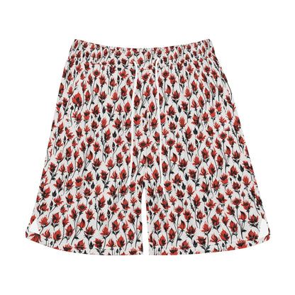 Men's Floral Fire Mesh Shorts Sea Life Swim Trunks - DeRose Seasonal