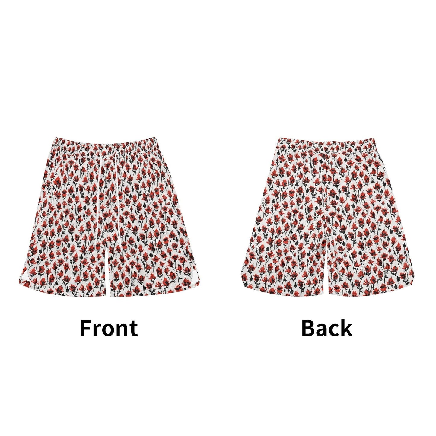 Men's Floral Fire Mesh Shorts Sea Life Swim Trunks - DeRose Seasonal