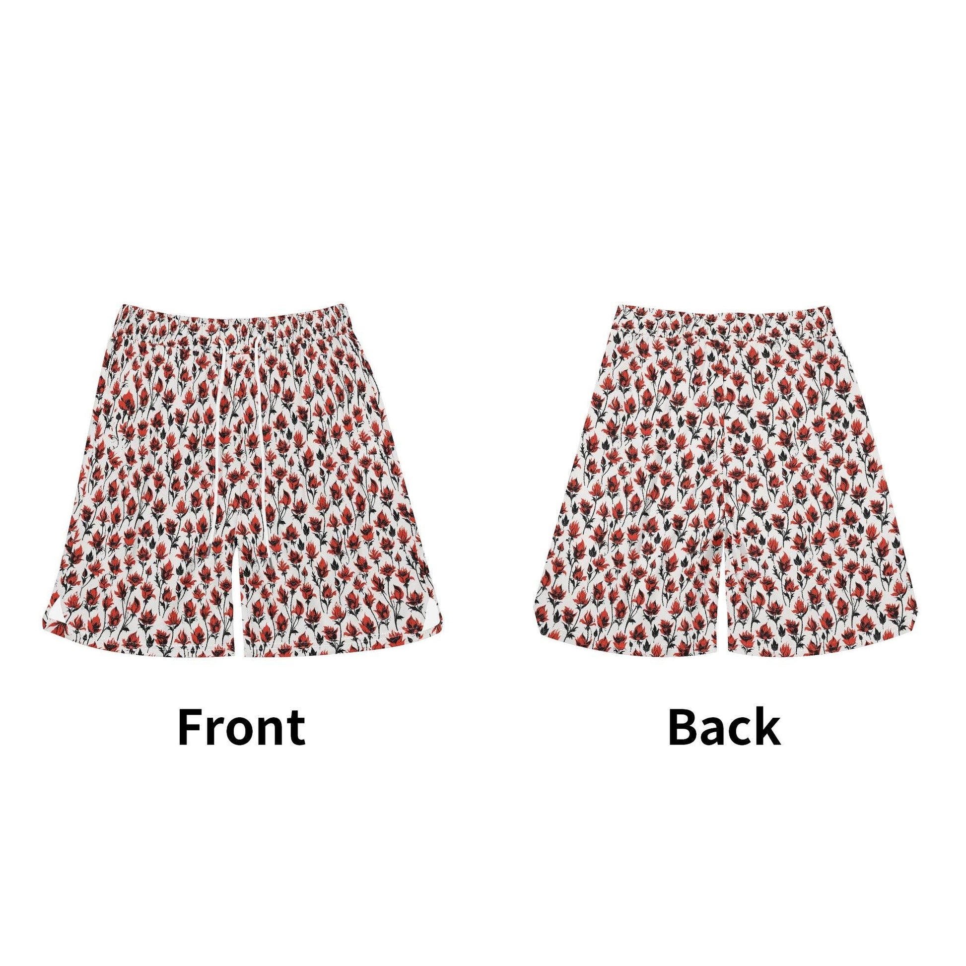Men's Floral Fire Mesh Shorts Sea Life Swim Trunks - DeRose Seasonal