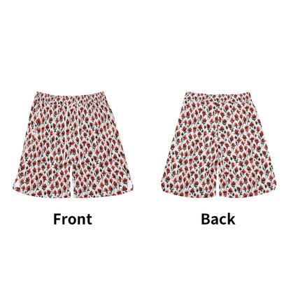 Men's Floral Fire Mesh Shorts Sea Life Swim Trunks - DeRose Seasonal