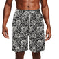 Men's Black and White Bloom Mesh Shorts Sea Life Swim Trunks - DeRose Seasonal