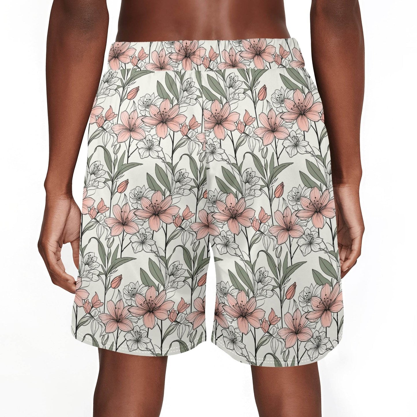 Men's Japan Floral Mesh Shorts Sea Life Swim Trunks - DeRose Seasonal