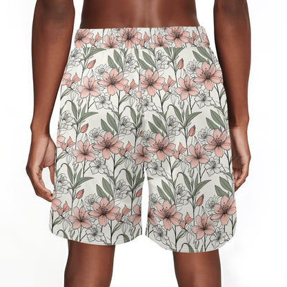 Men's Japan Floral Mesh Shorts Sea Life Swim Trunks - DeRose Seasonal