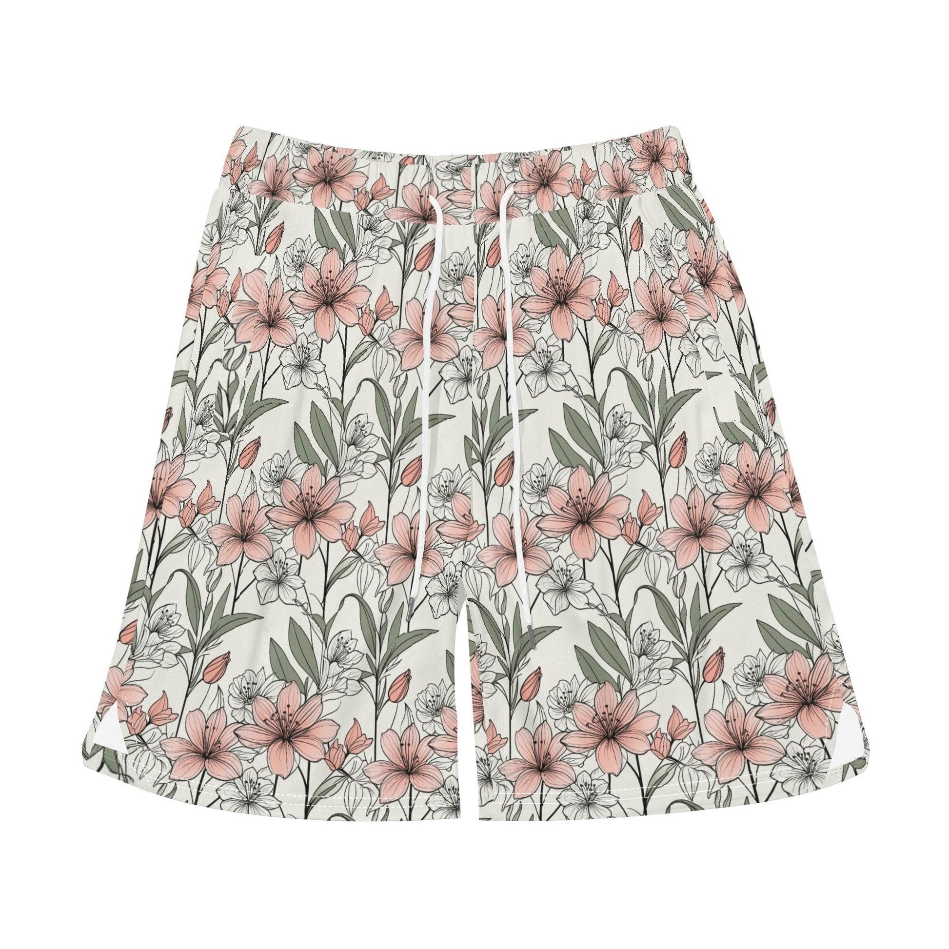 Men's Japan Floral Mesh Shorts Sea Life Swim Trunks - DeRose Seasonal