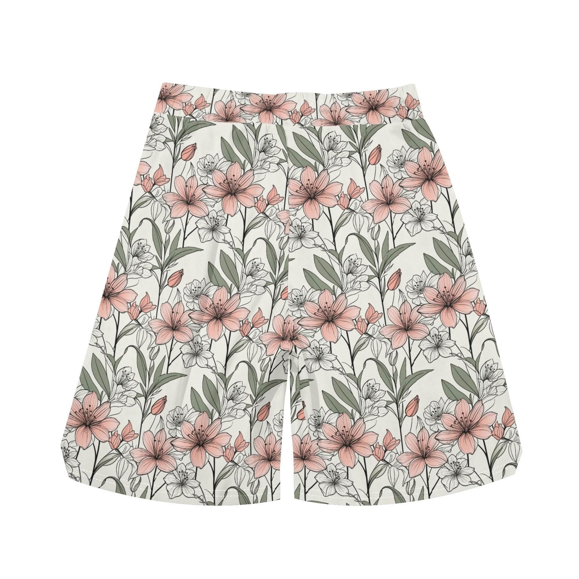 Men's Japan Floral Mesh Shorts Sea Life Swim Trunks - DeRose Seasonal