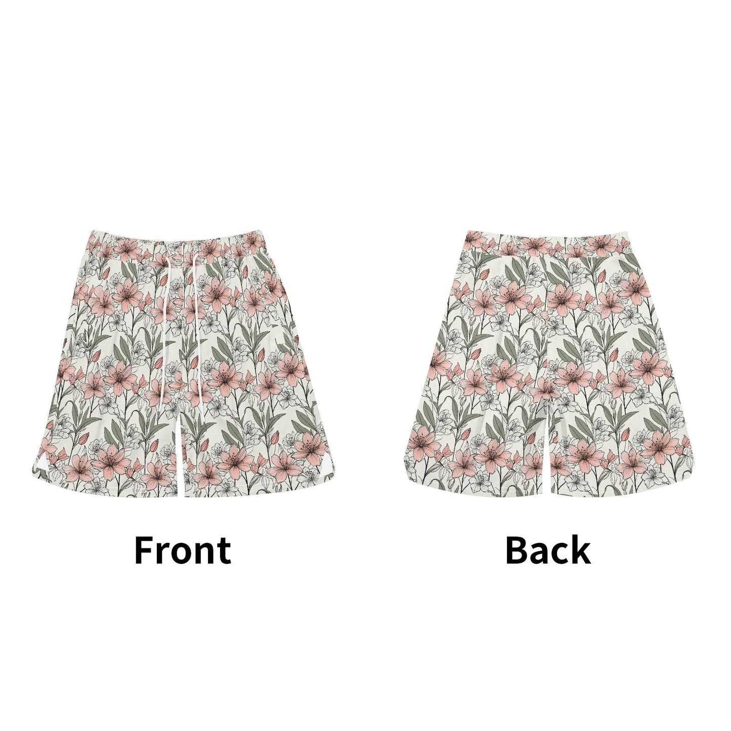 Men's Japan Floral Mesh Shorts Sea Life Swim Trunks - DeRose Seasonal