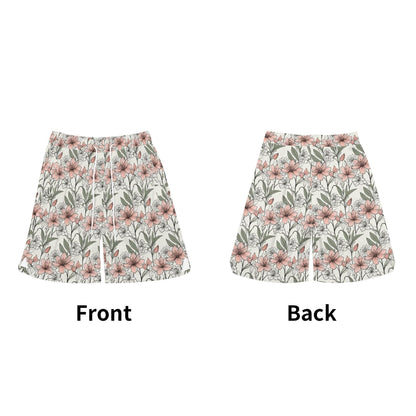 Men's Japan Floral Mesh Shorts Sea Life Swim Trunks - DeRose Seasonal