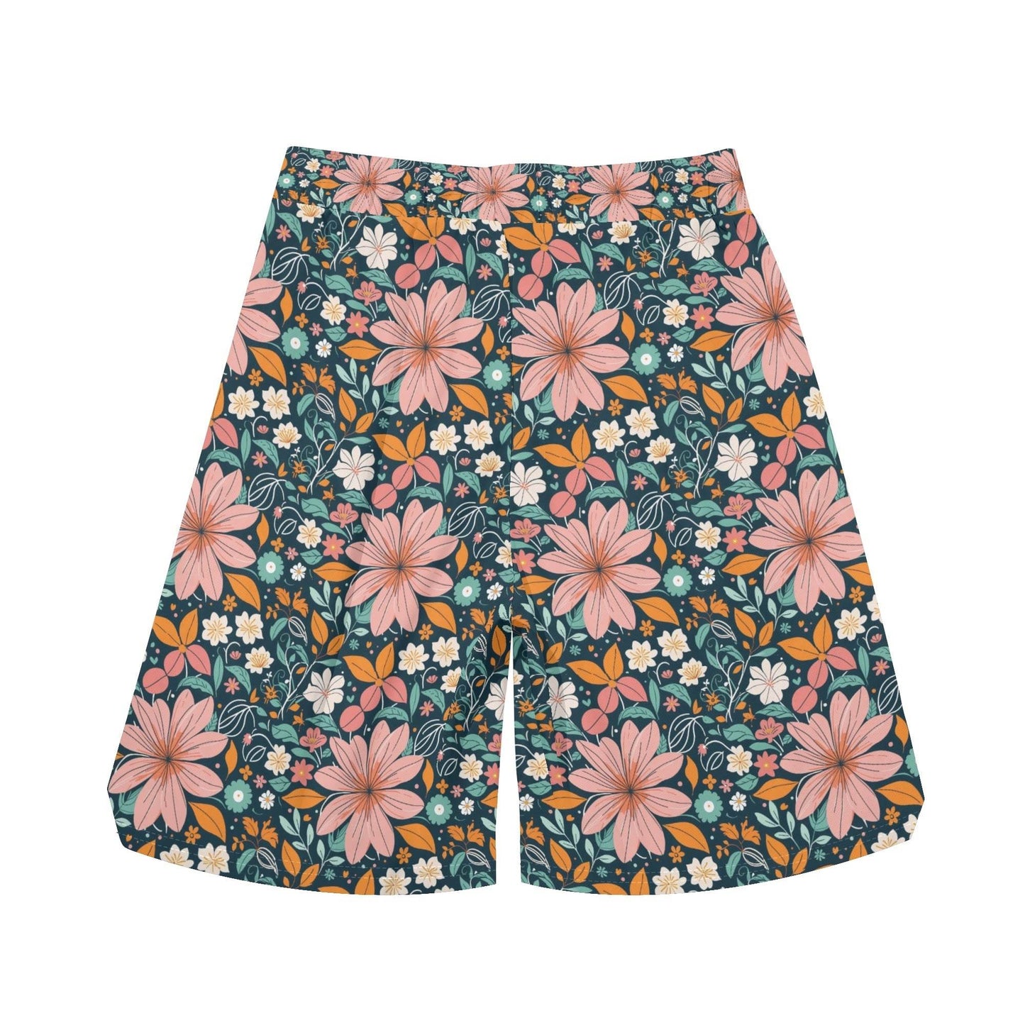 Men's Wild Flowers Mesh Shorts Sea Life Swim Trunks - DeRose Seasonal
