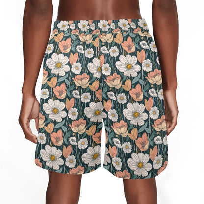 Men's Tulips and Daisy's Mesh Shorts Sea Life Swim Trunks - DeRose Seasonal