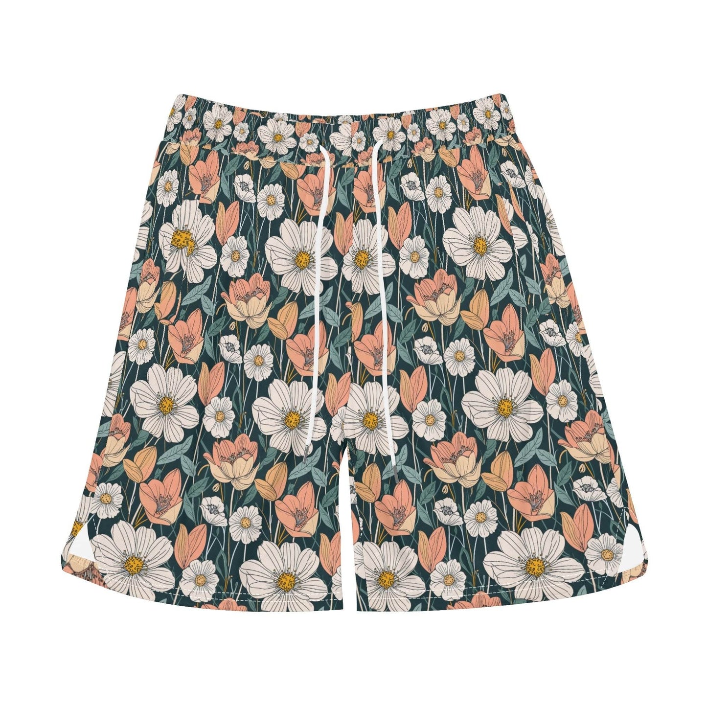 Men's Tulips and Daisy's Mesh Shorts Sea Life Swim Trunks - DeRose Seasonal