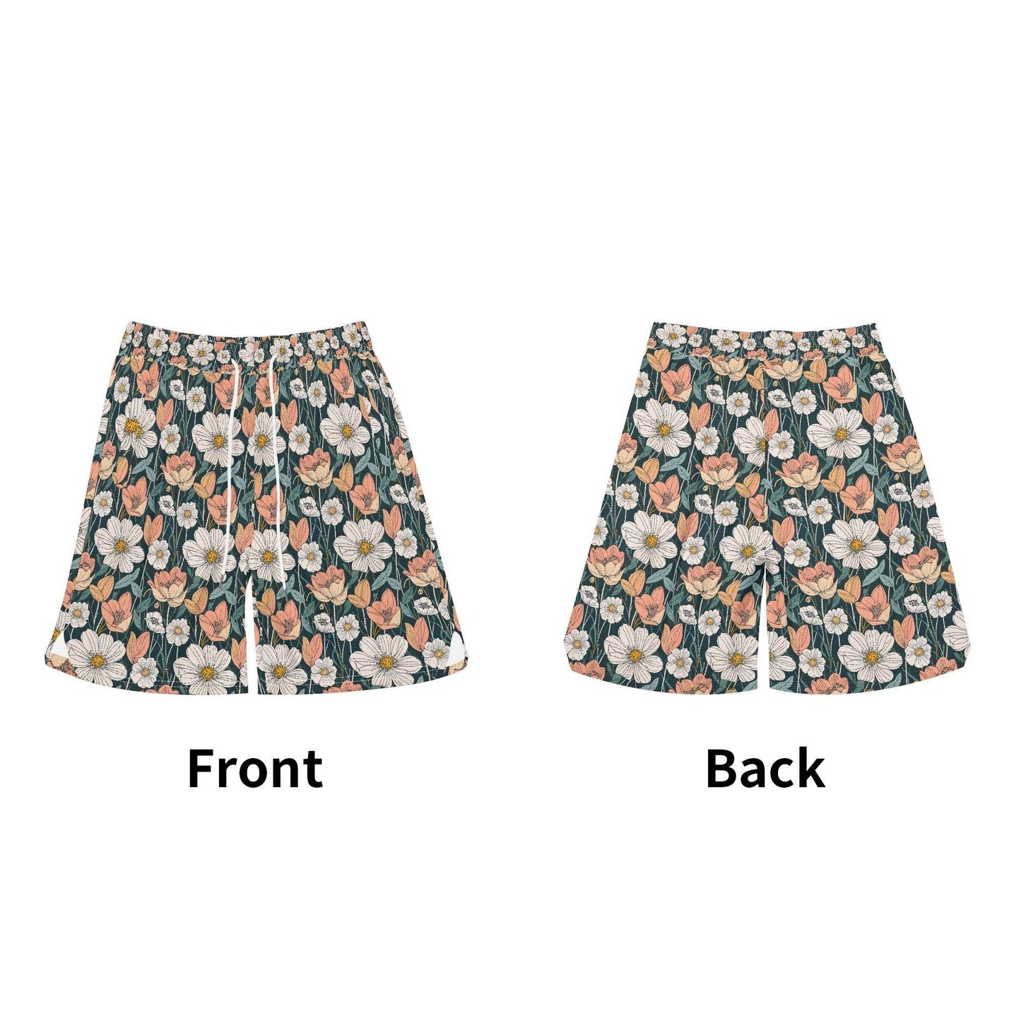 Men's Tulips and Daisy's Mesh Shorts Sea Life Swim Trunks - DeRose Seasonal