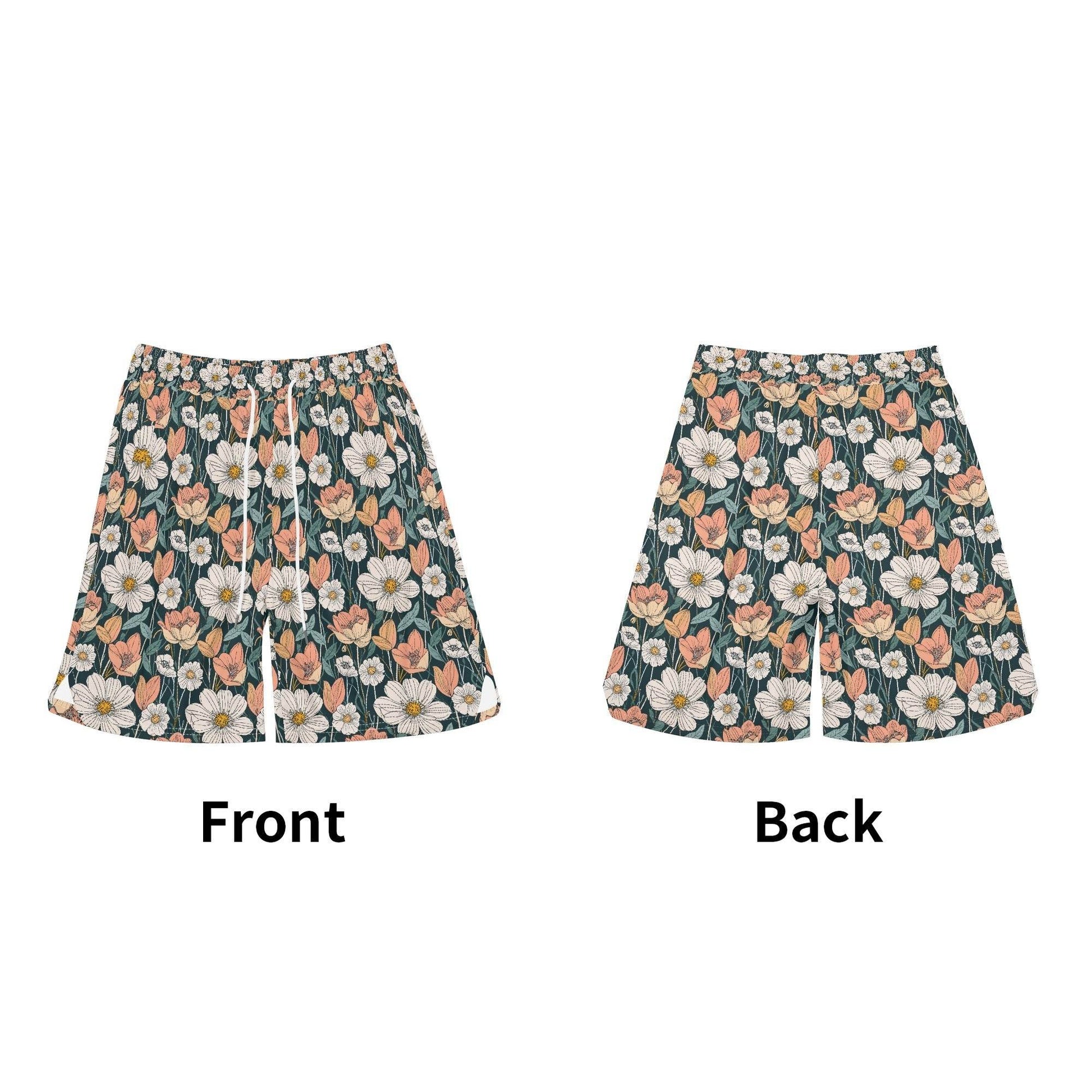 Men's Tulips and Daisy's Mesh Shorts Sea Life Swim Trunks - DeRose Seasonal