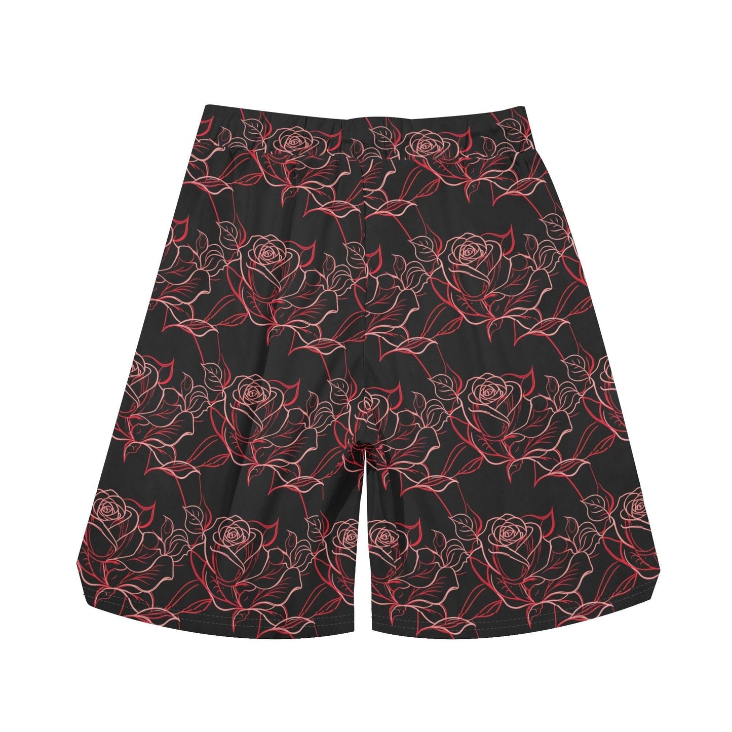 Men's Red Light Rose Mesh Shorts Sea Life Swim Trunks - DeRose Seasonal