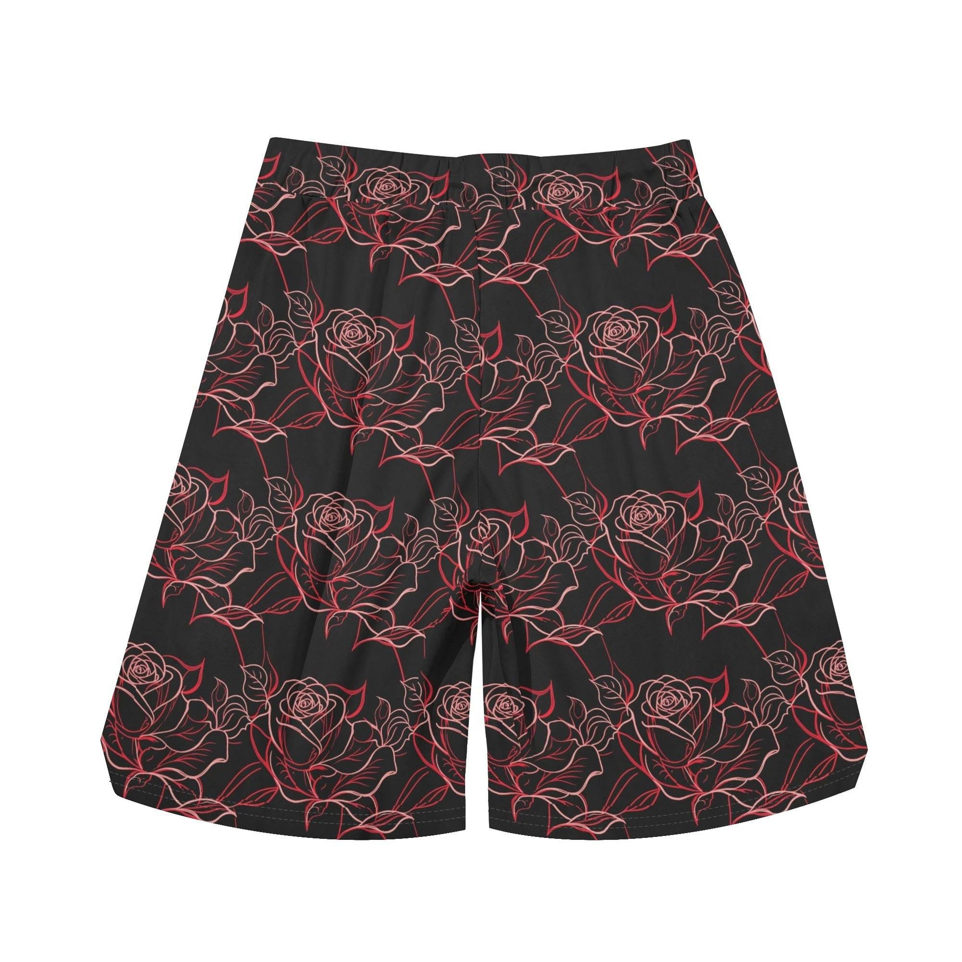Men's Red Light Rose Mesh Shorts Sea Life Swim Trunks - DeRose Seasonal