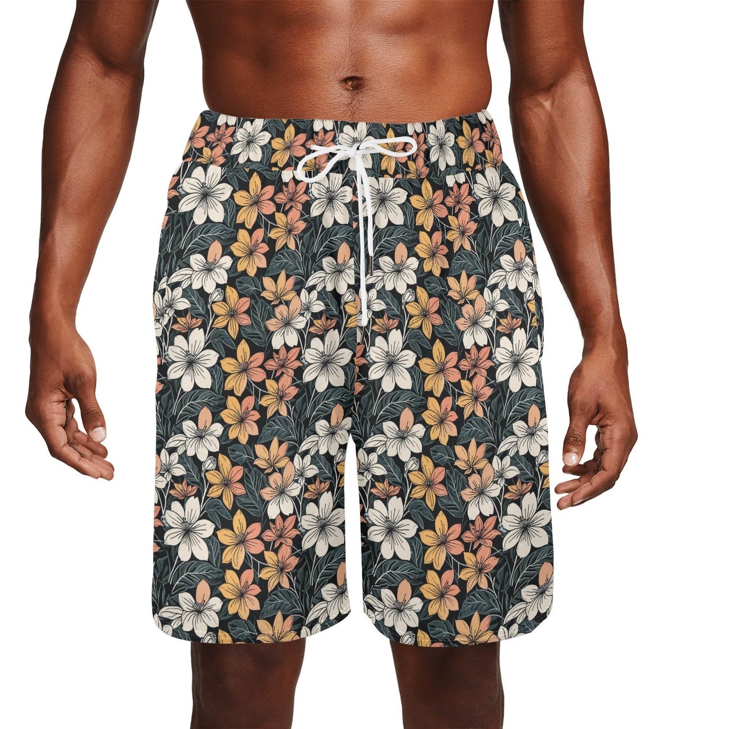Men's Field of Flowers Mesh Shorts Sea Life Swim Trunks - DeRose Seasonal