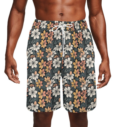 Men's Field of Flowers Mesh Shorts Sea Life Swim Trunks - DeRose Seasonal