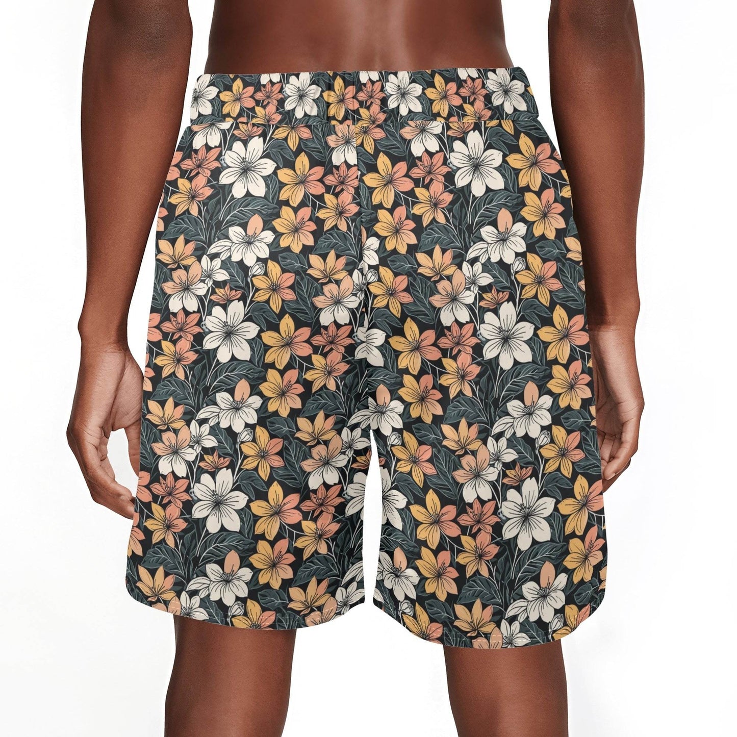 Men's Field of Flowers Mesh Shorts Sea Life Swim Trunks - DeRose Seasonal