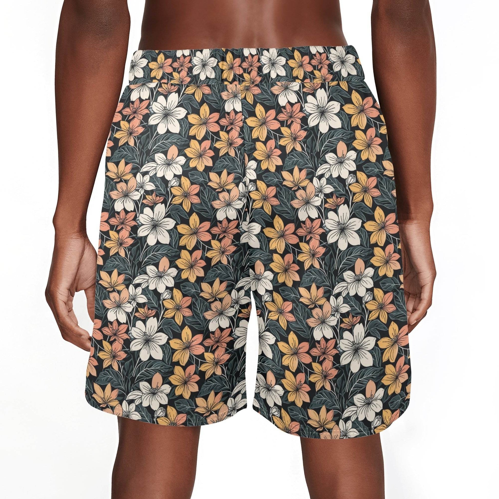 Men's Field of Flowers Mesh Shorts Sea Life Swim Trunks - DeRose Seasonal