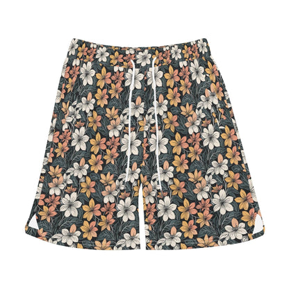 Men's Field of Flowers Mesh Shorts Sea Life Swim Trunks - DeRose Seasonal