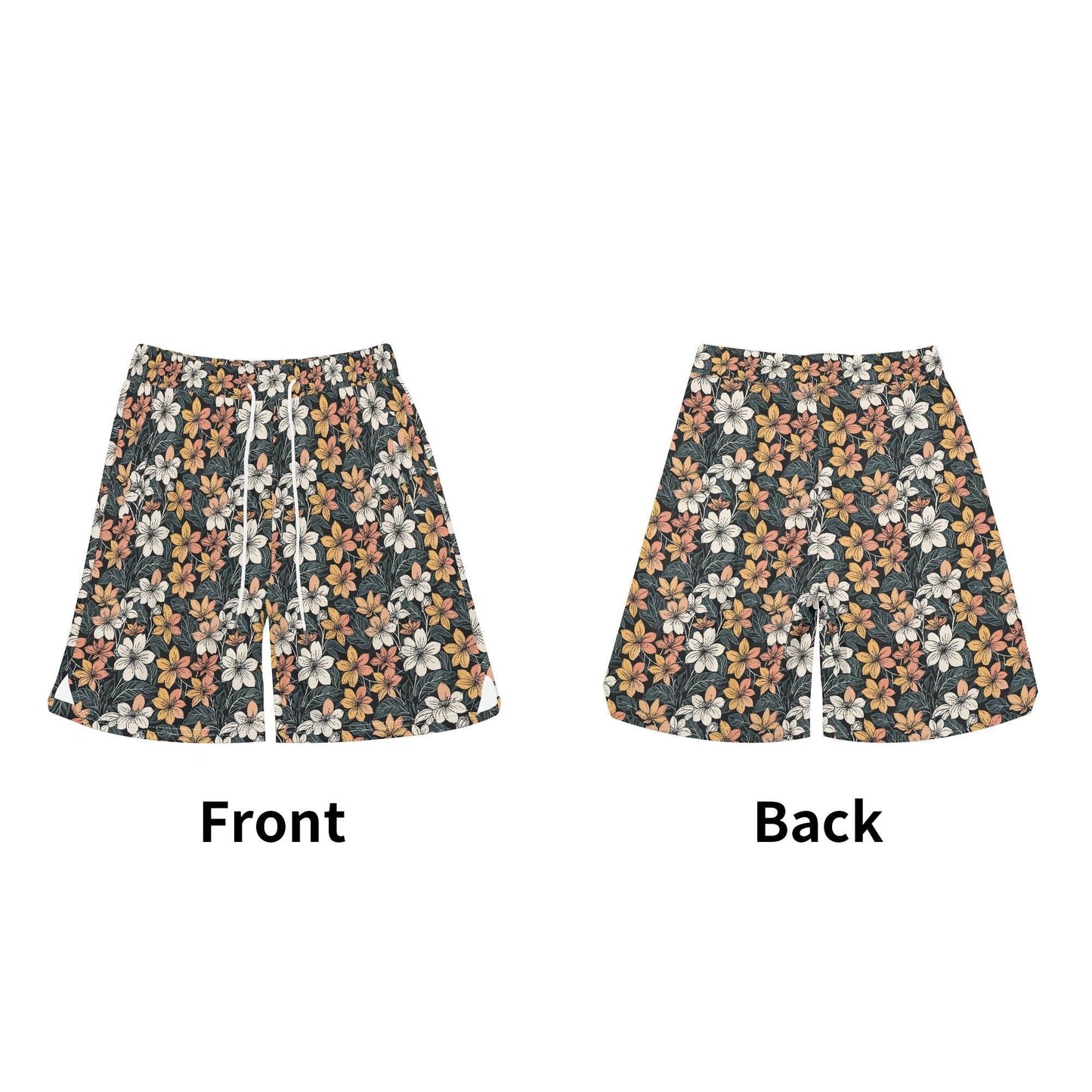 Men's Field of Flowers Mesh Shorts Sea Life Swim Trunks - DeRose Seasonal