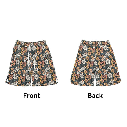 Men's Field of Flowers Mesh Shorts Sea Life Swim Trunks - DeRose Seasonal