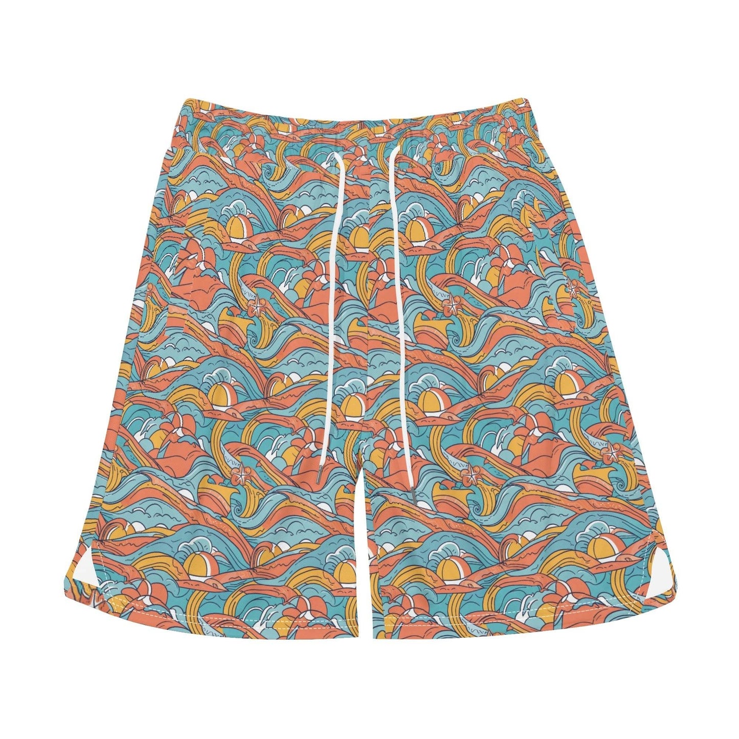 Men's Ocean Abstract Mesh Shorts Sea Life Swim Trunks - DeRose Seasonal