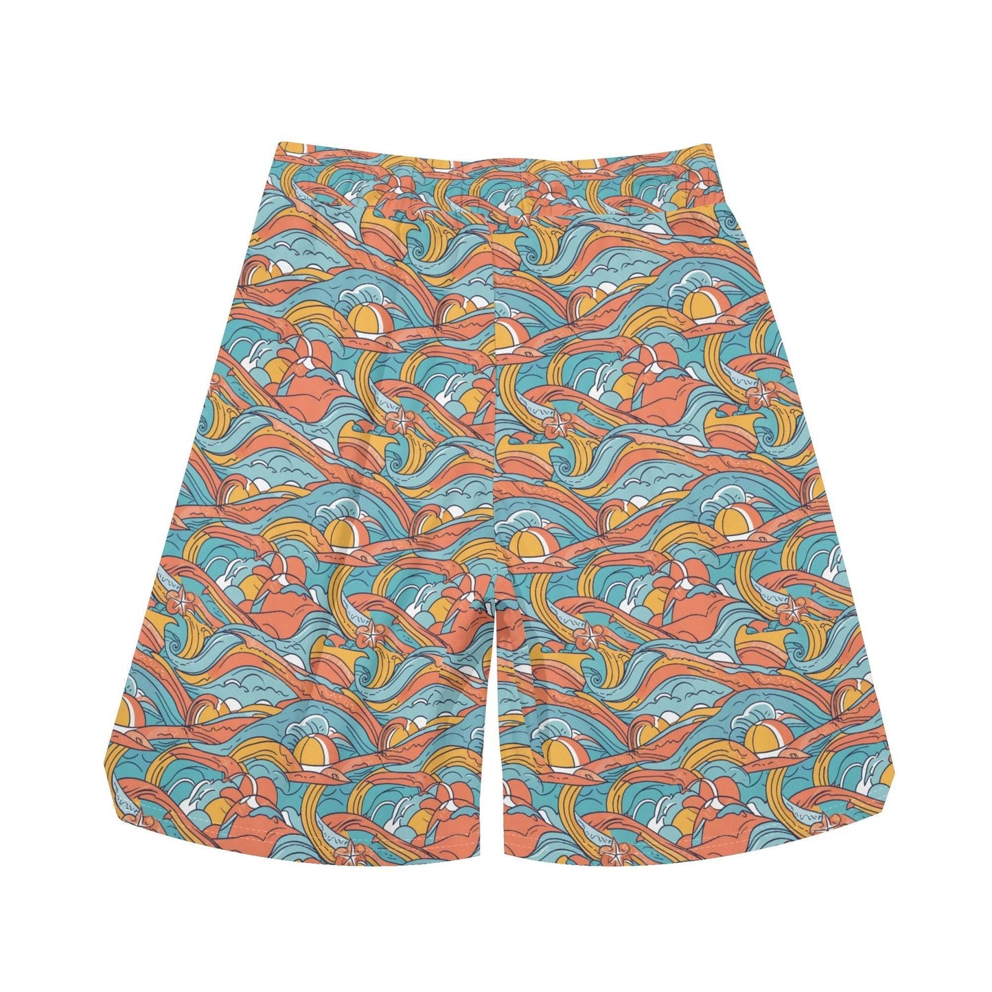 Men's Ocean Abstract Mesh Shorts Sea Life Swim Trunks - DeRose Seasonal