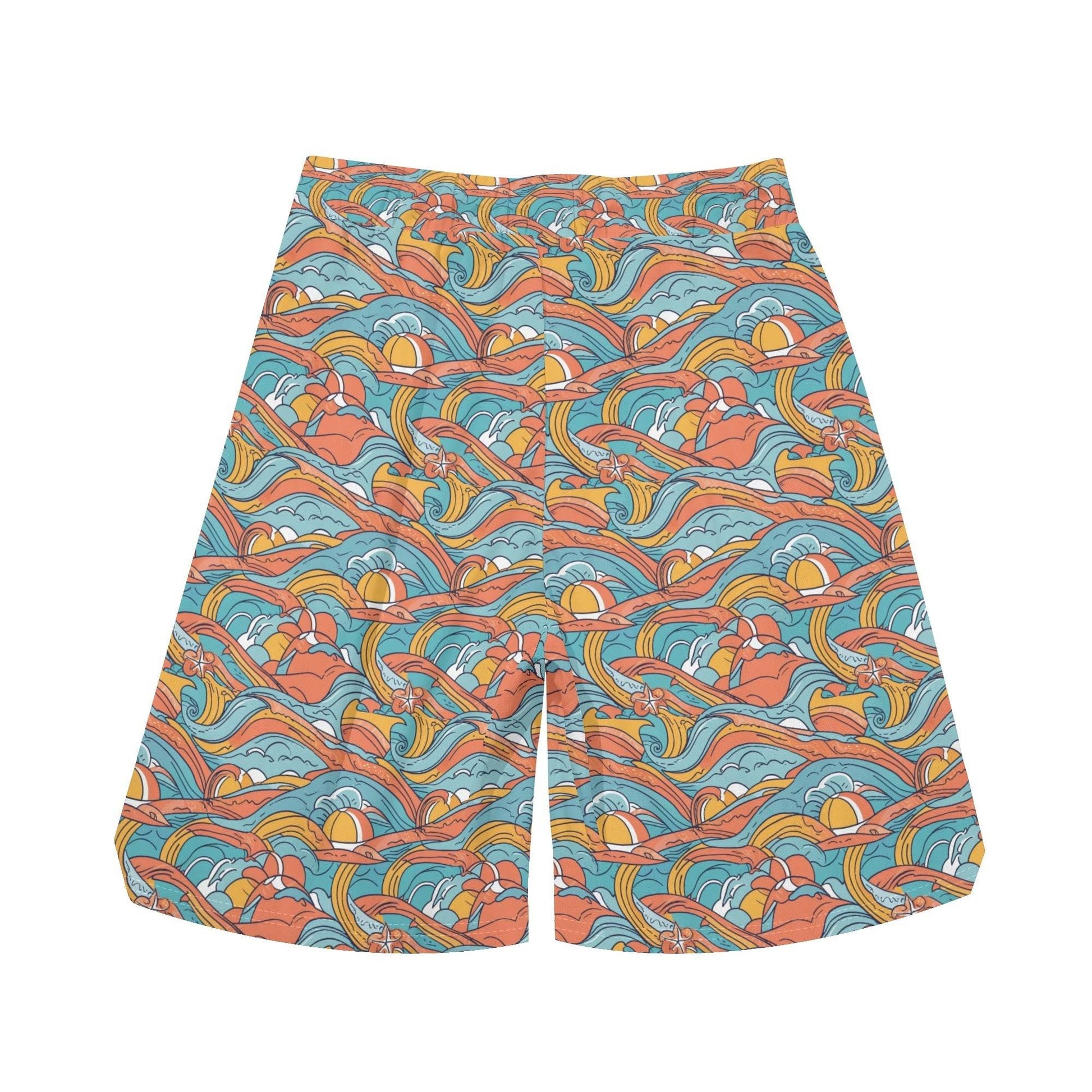 Men's Ocean Abstract Mesh Shorts Sea Life Swim Trunks - DeRose Seasonal