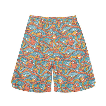 Men's Ocean Abstract Mesh Shorts Sea Life Swim Trunks - DeRose Seasonal
