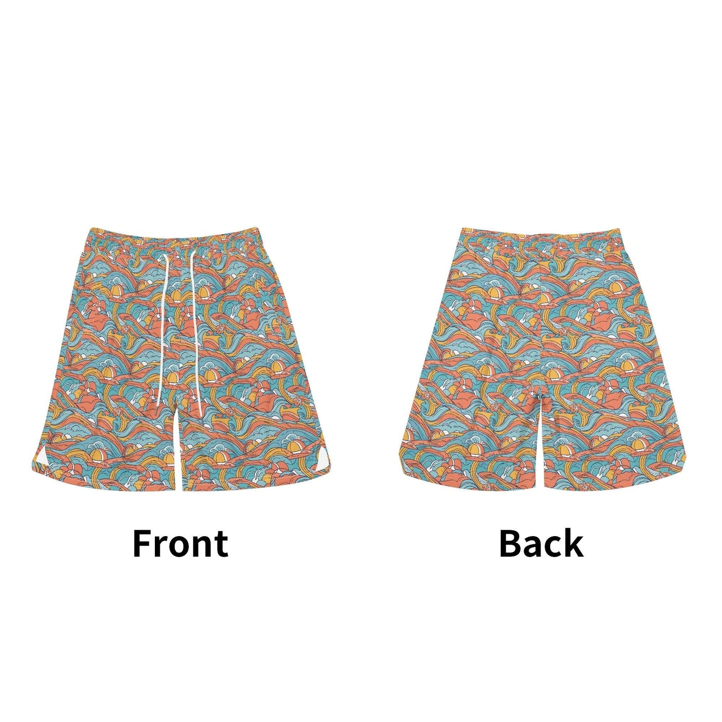 Men's Ocean Abstract Mesh Shorts Sea Life Swim Trunks - DeRose Seasonal