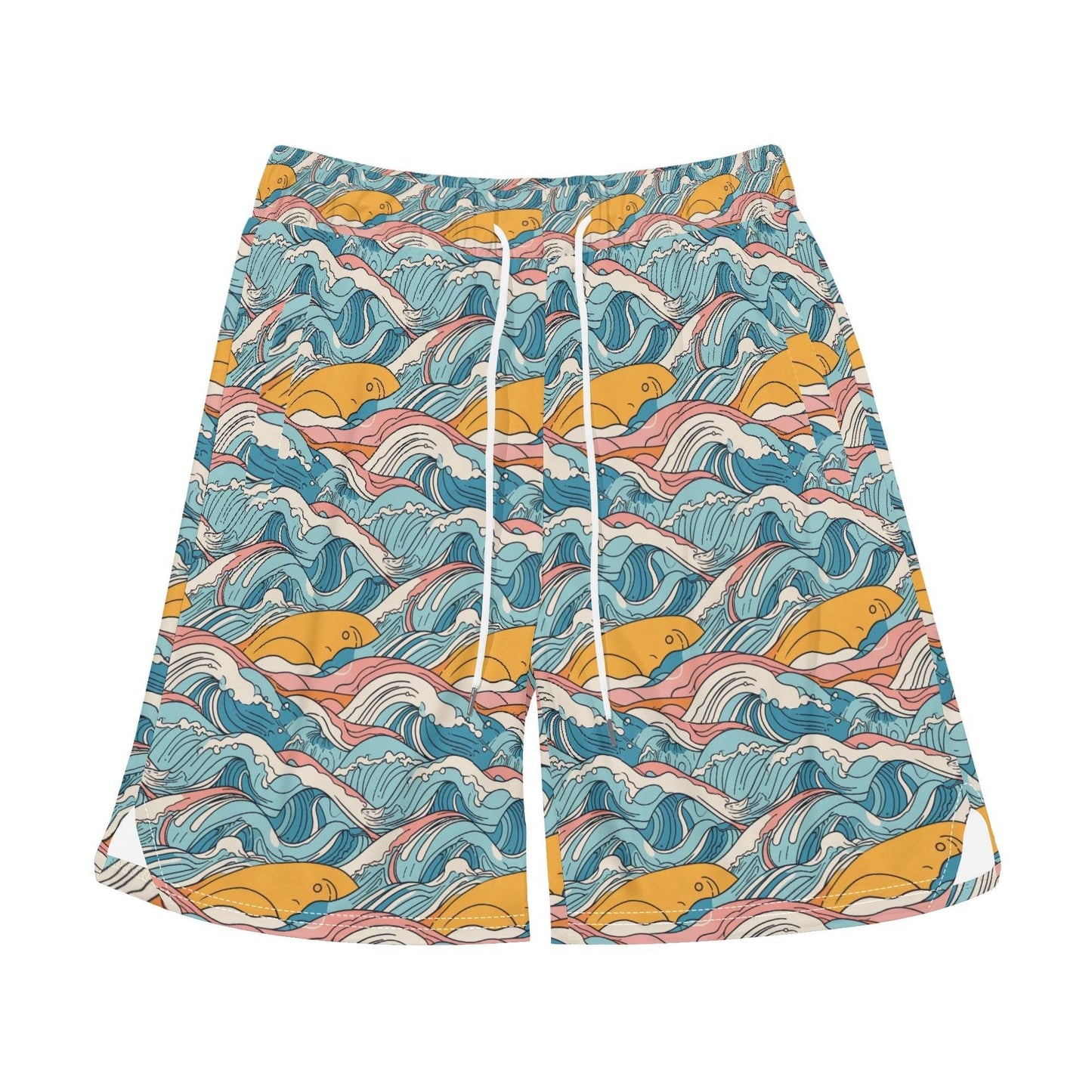 Men's Sun in the Waves Mesh Shorts Sea Life Swim Trunks - DeRose Seasonal