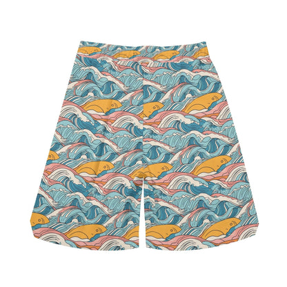 Men's Sun in the Waves Mesh Shorts Sea Life Swim Trunks - DeRose Seasonal