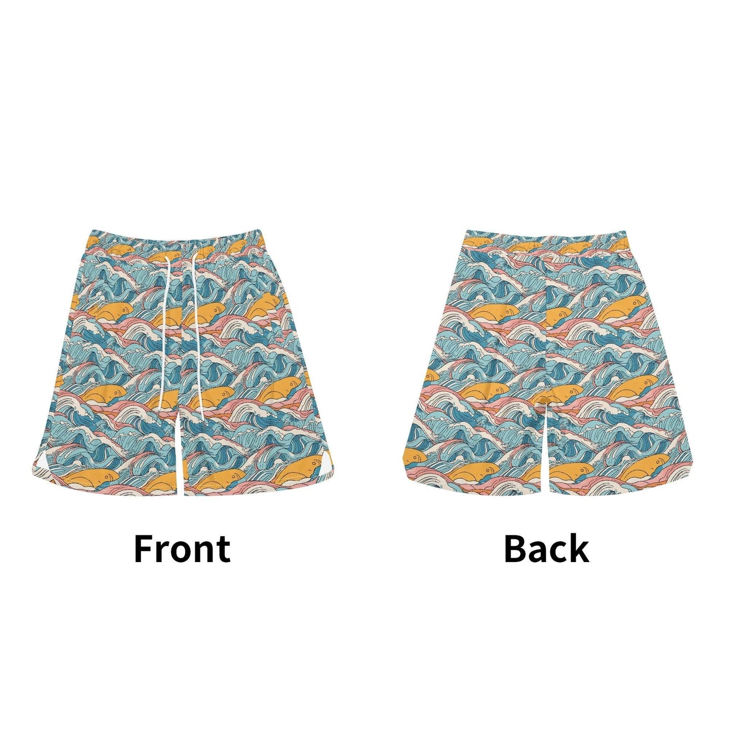 Men's Sun in the Waves Mesh Shorts Sea Life Swim Trunks - DeRose Seasonal