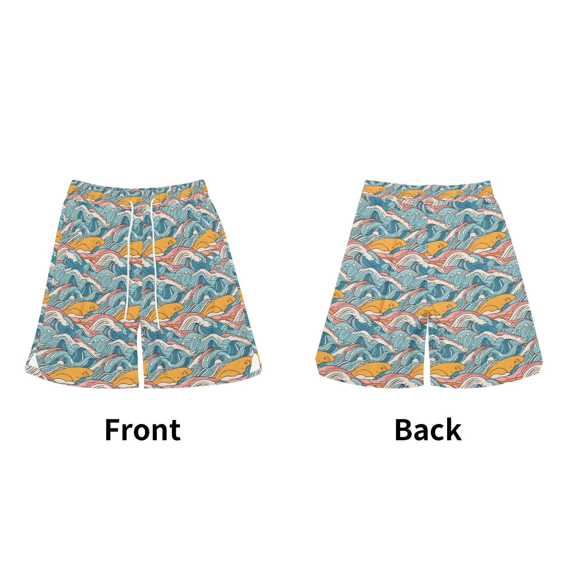 Men's Sun in the Waves Mesh Shorts Sea Life Swim Trunks - DeRose Seasonal