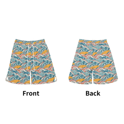Men's Sun in the Waves Mesh Shorts Sea Life Swim Trunks - DeRose Seasonal