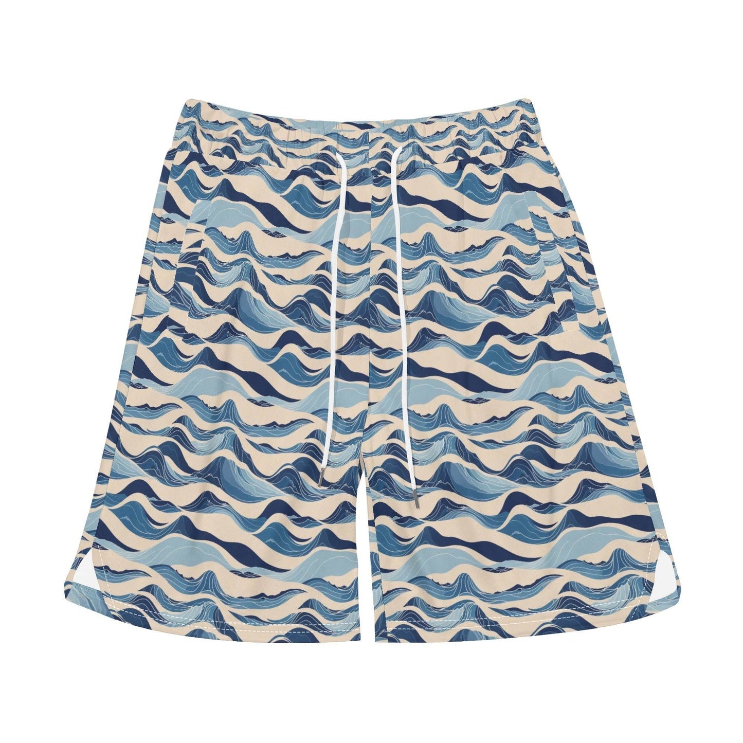 Men's Blue Waves Mesh Shorts Sea Life Swim Trunks - DeRose Seasonal