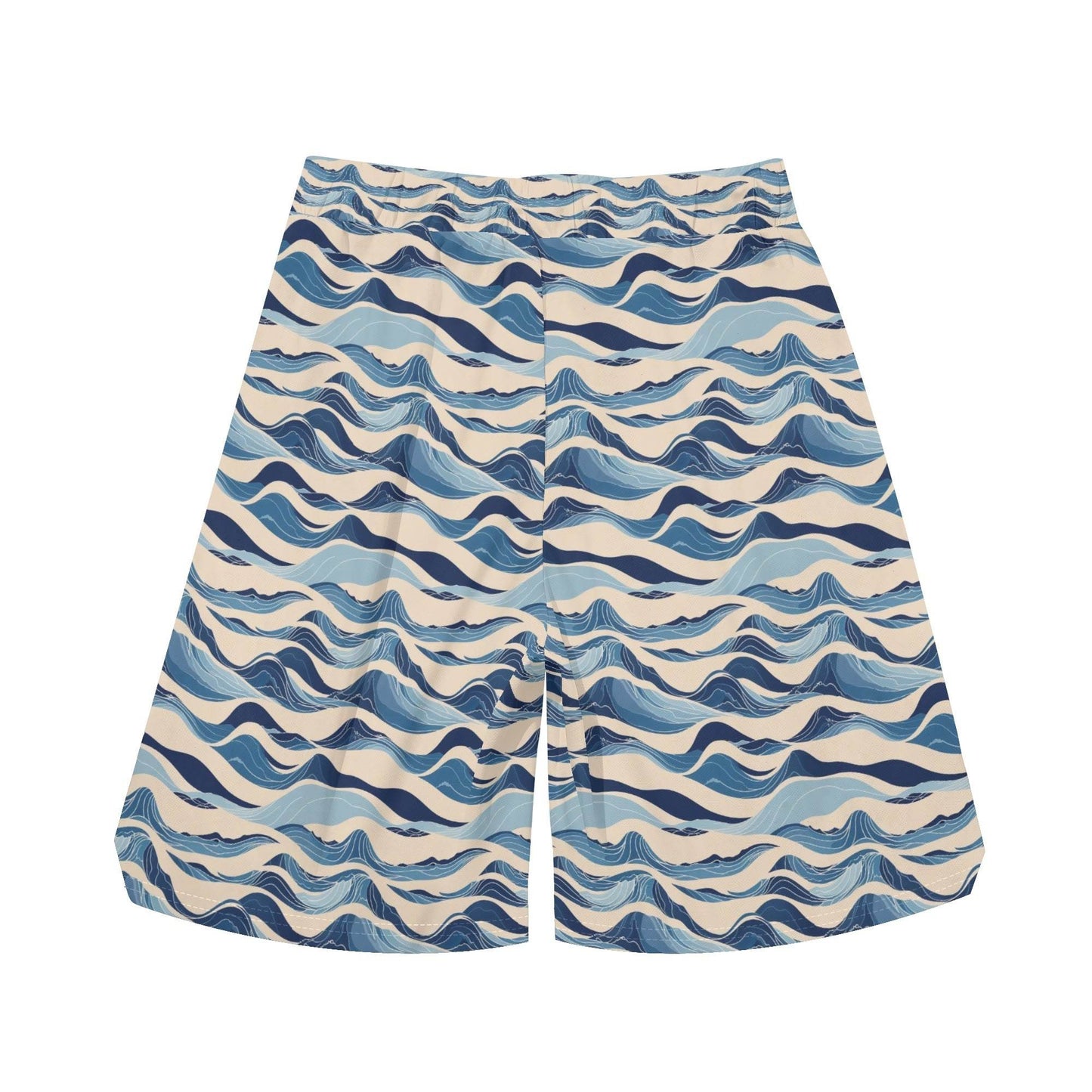 Men's Blue Waves Mesh Shorts Sea Life Swim Trunks - DeRose Seasonal