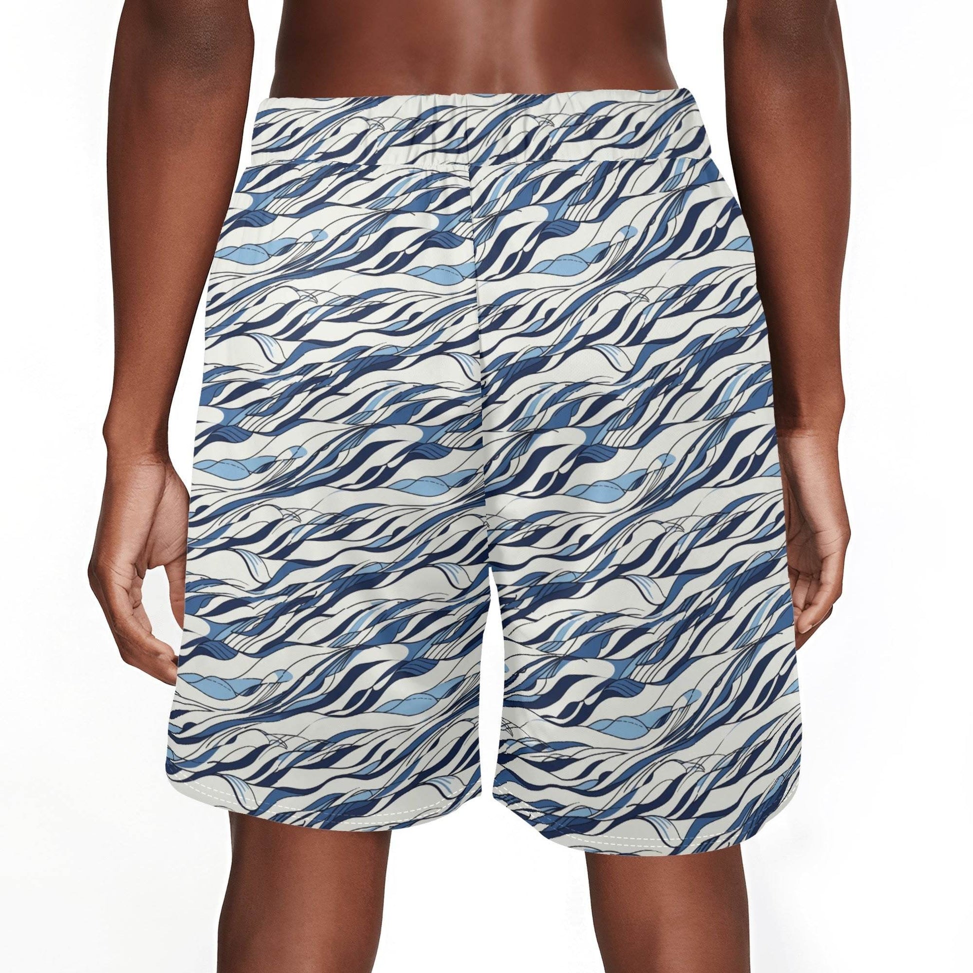 Men's Ocean Lines Mesh Shorts Sea Life Swim Trunks - DeRose Seasonal