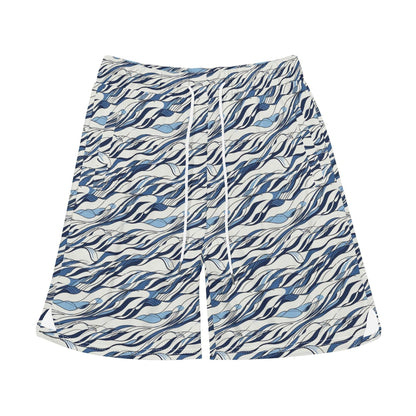 Men's Ocean Lines Mesh Shorts Sea Life Swim Trunks - DeRose Seasonal