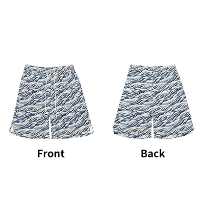 Men's Ocean Lines Mesh Shorts Sea Life Swim Trunks - DeRose Seasonal