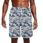 Mens Abstract Waves Mesh Shorts Sea Life Swim Trunks - DeRose Seasonal
