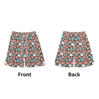 Men's Big Shells and Stars Mesh Shorts Sea Life Swim Trunks - DeRose Seasonal