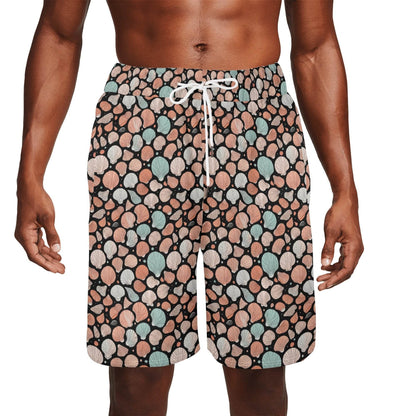 Men's Seashells Mesh Shorts Sea Life Swim Trunks - DeRose Seasonal