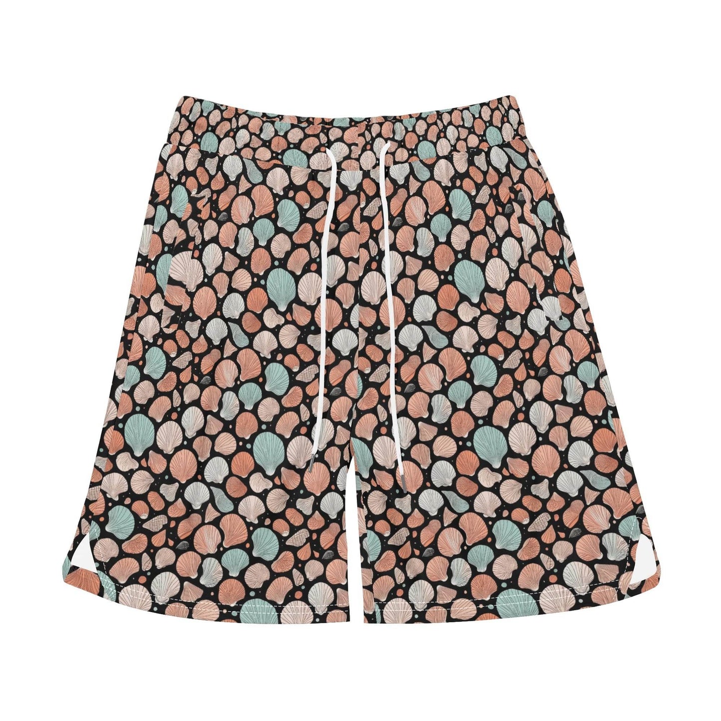 Men's Seashells Mesh Shorts Sea Life Swim Trunks - DeRose Seasonal