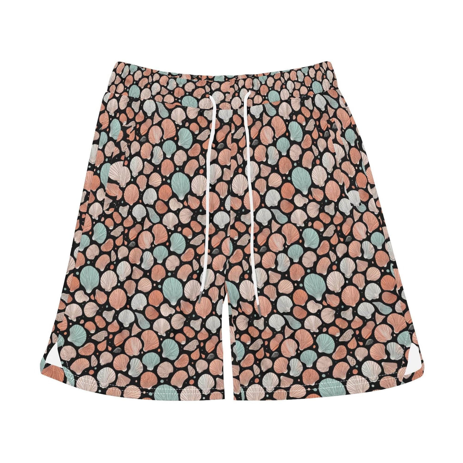 Men's Seashells Mesh Shorts Sea Life Swim Trunks - DeRose Seasonal